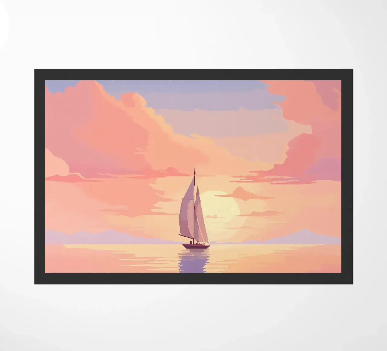Pixel art della barca del mare calmo zerbino da Bartosz Powalka