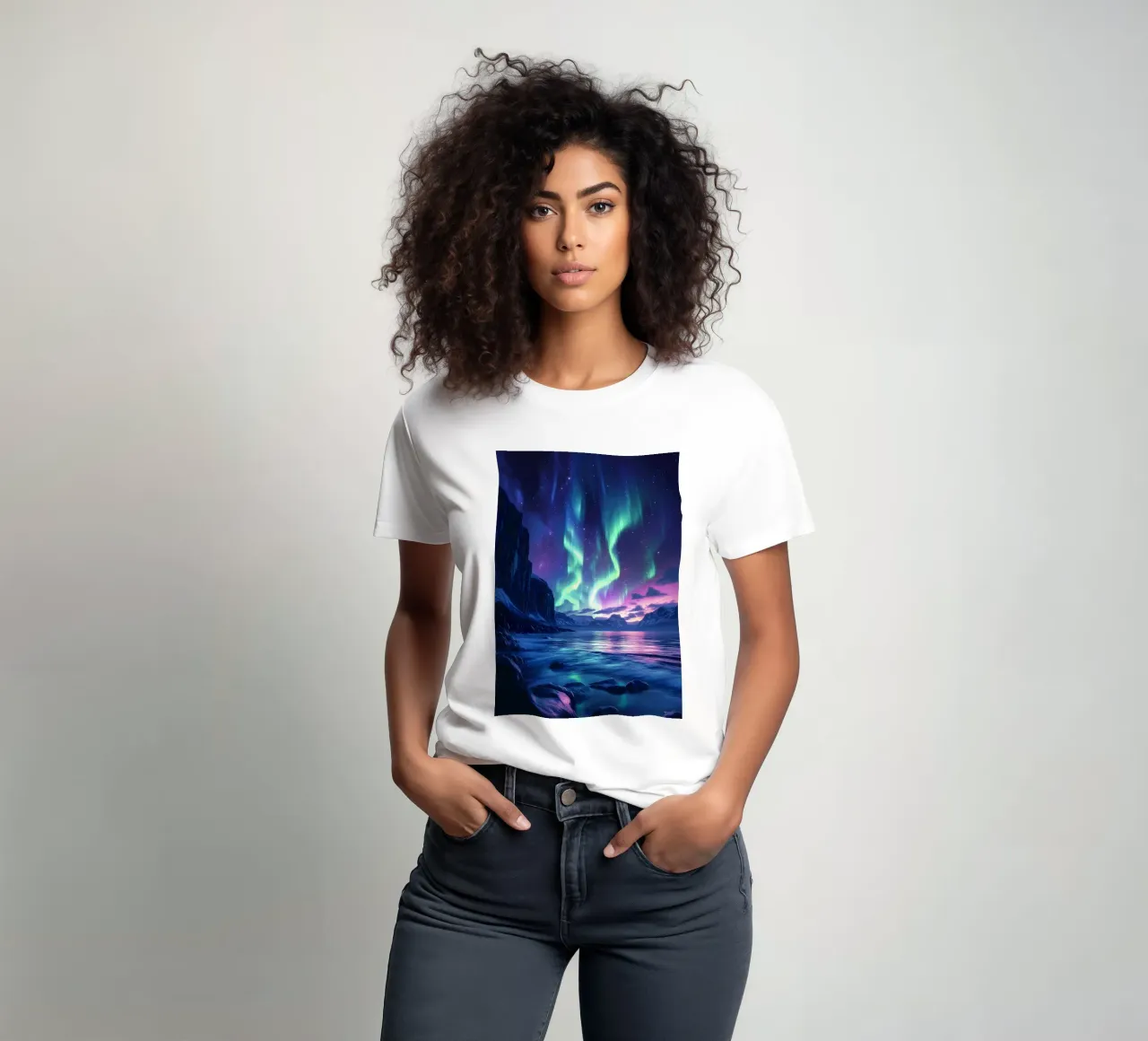 Paesaggio dell'Aurora Boreale t-shirt da Matthew Katz