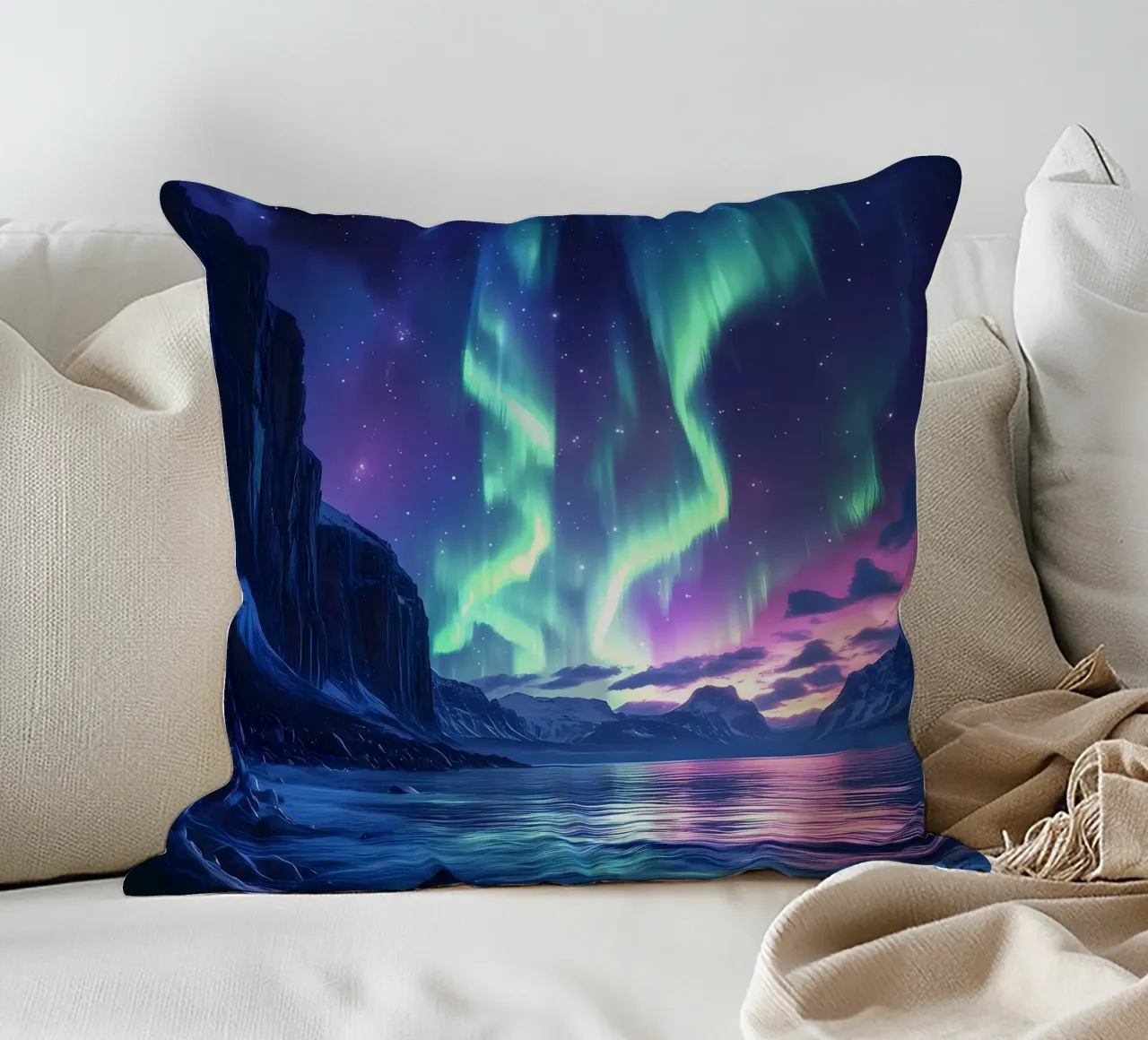 Paesaggio dell'Aurora Boreale cuscino da Matthew Katz