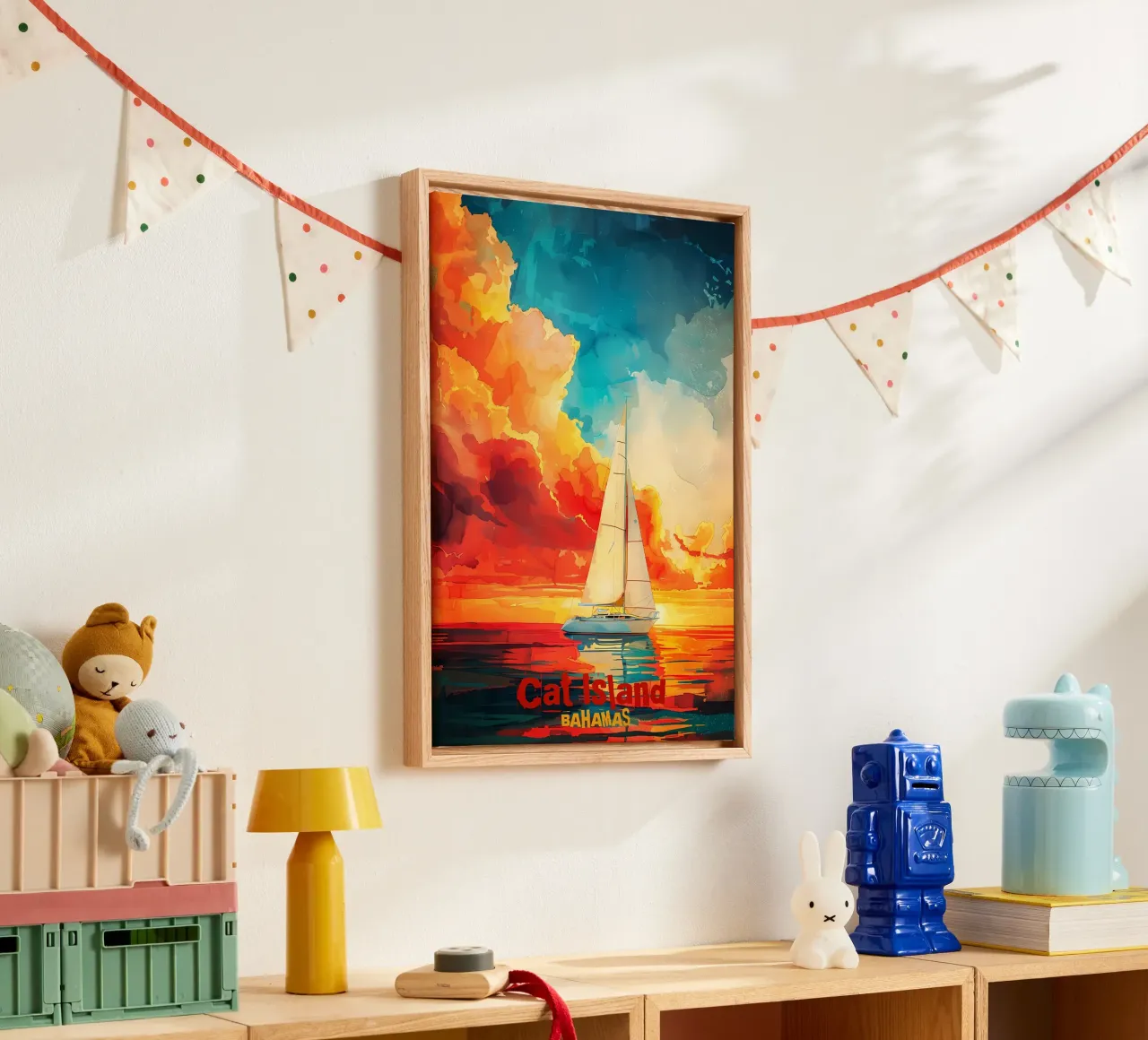 Katteneiland Artr canvas met Baklijst van Bartosz Powalka