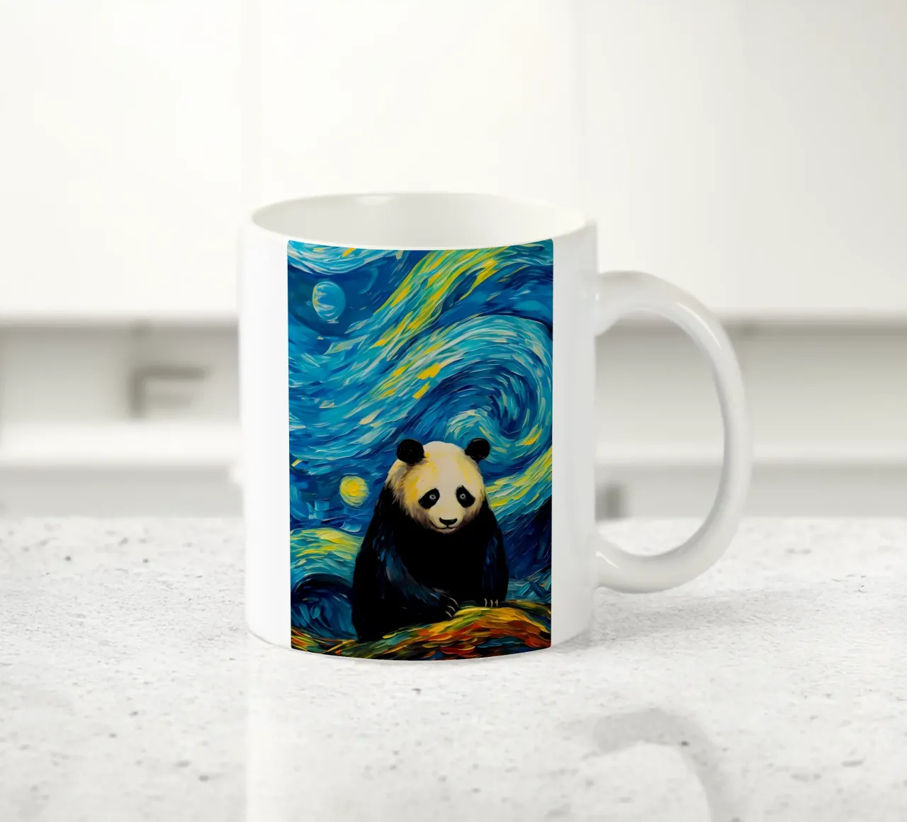 Il Panda della notte stellata tazza in ceramica da Adrian Patel