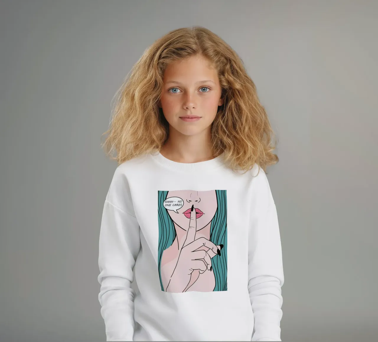 She Says kids sweatshirt by cafelab