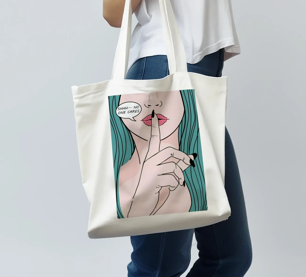 She Says tote bag by cafelab