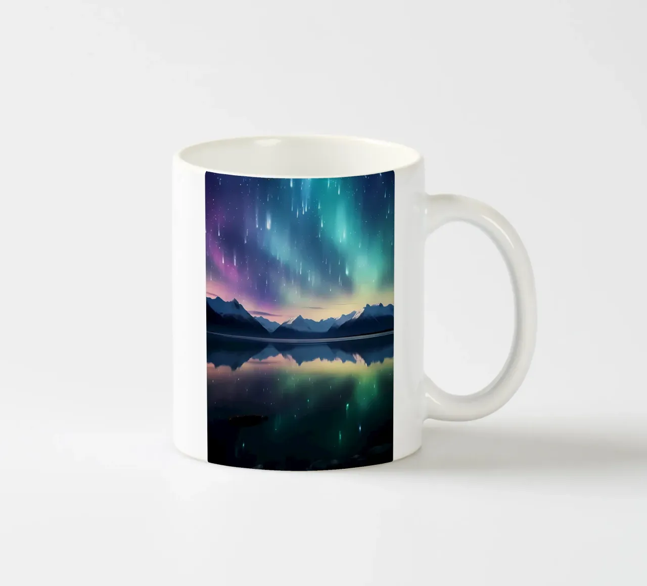 L'Aurora Boreale sulle montagne tazza in ceramica da Matthew Katz