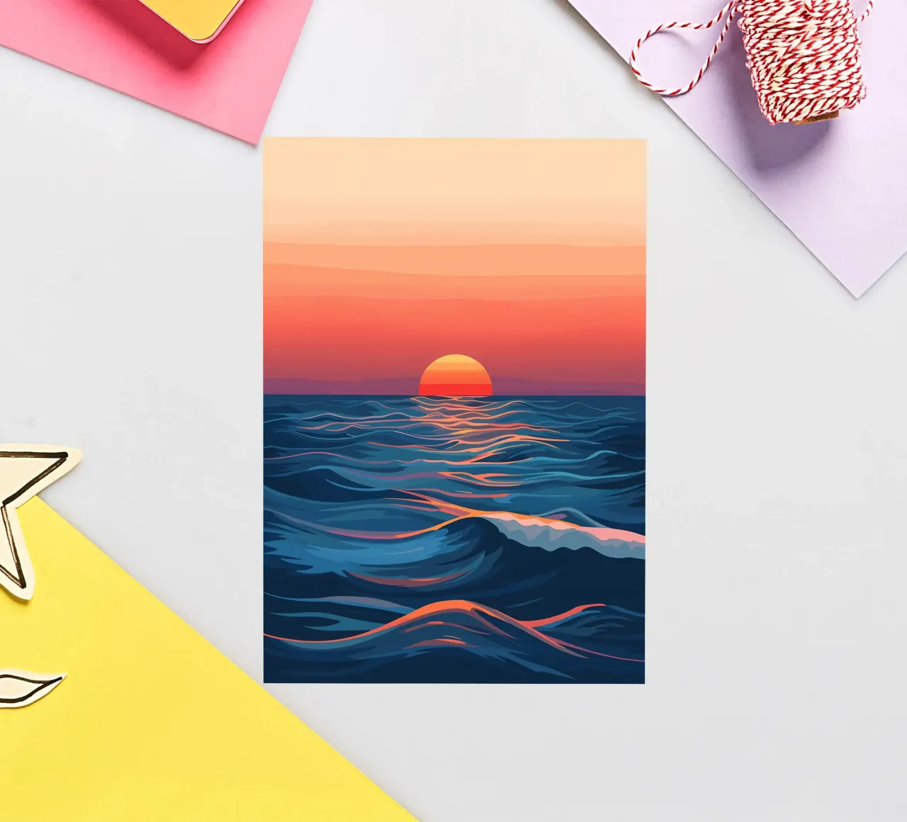 Sunset over the Ocean sticker by Bartosz Powalka