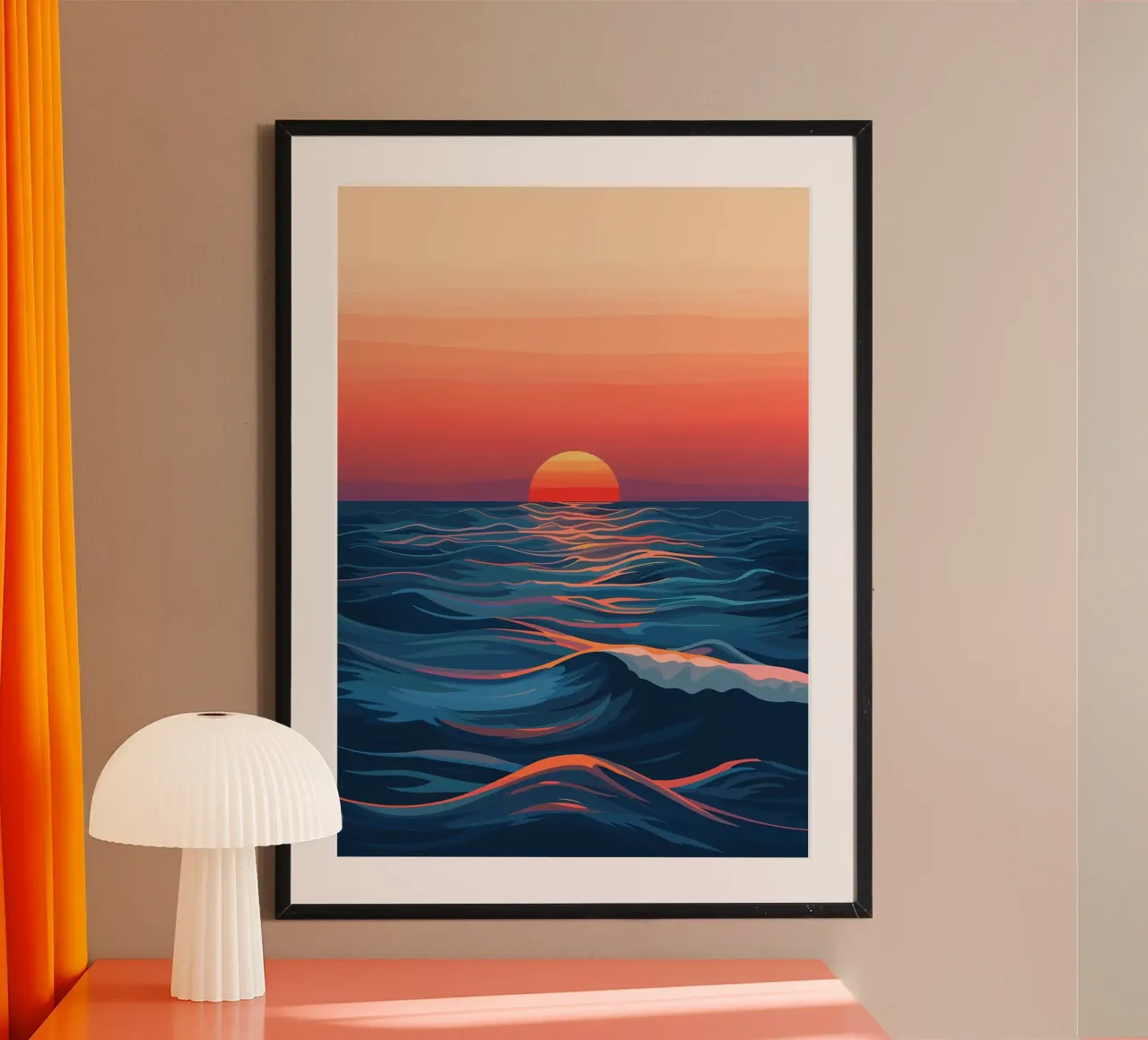 Sonnenuntergang über dem Ozean Poster von Bartosz Powalka