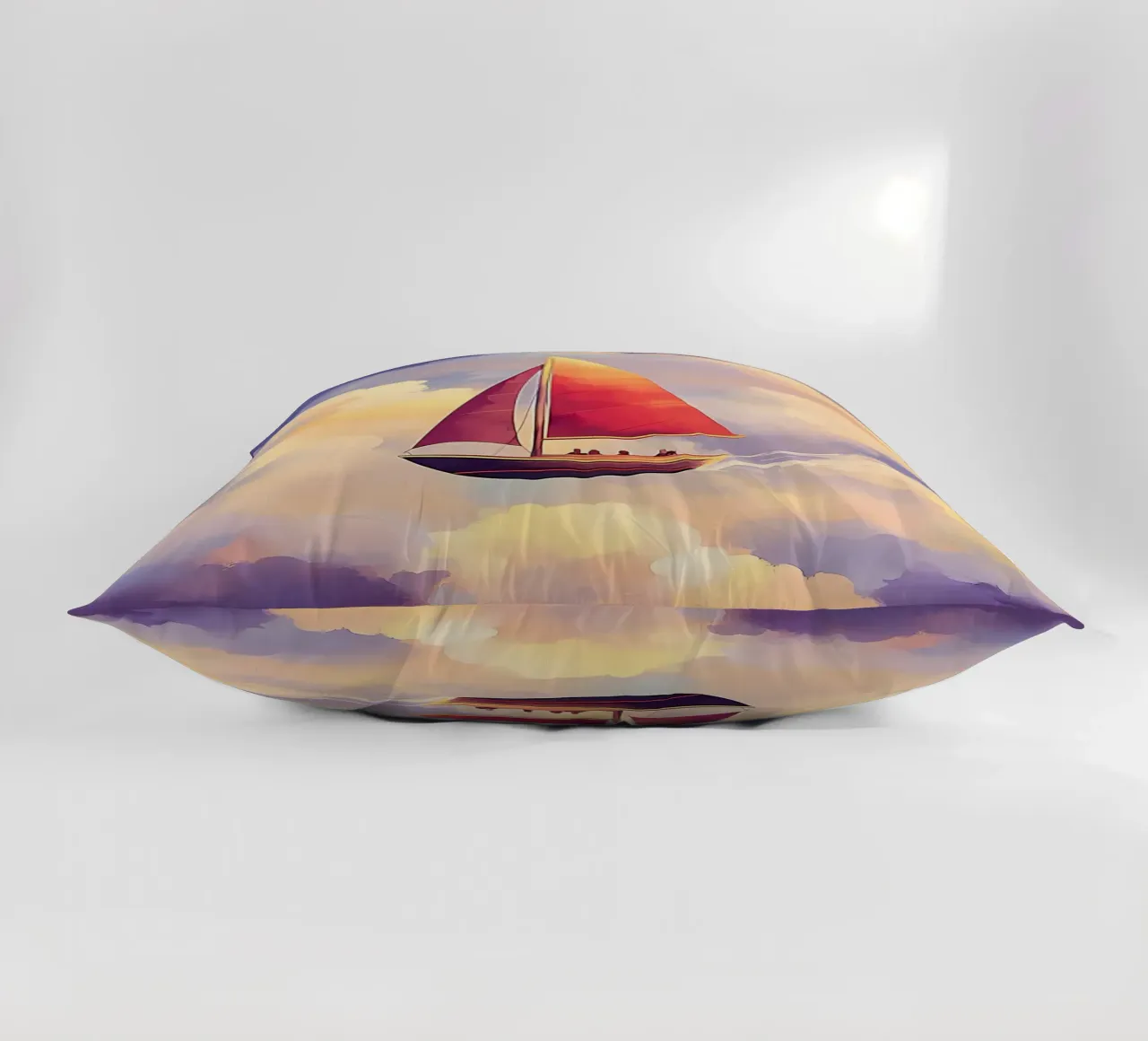 Sailboat in the Clouds decorative cushion by Bartosz Powalka