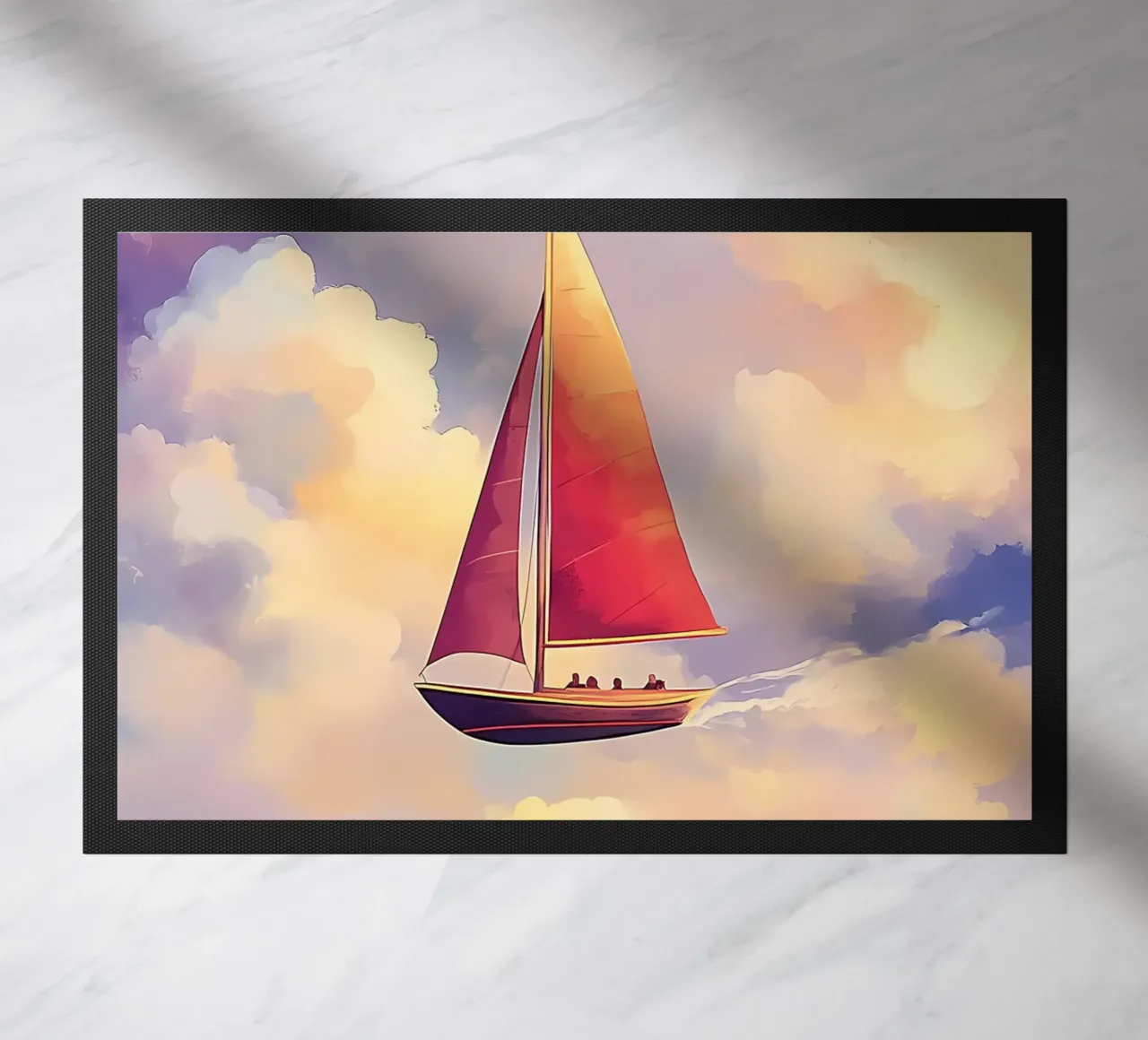 Sailboat in the Clouds doormat by Bartosz Powalka
