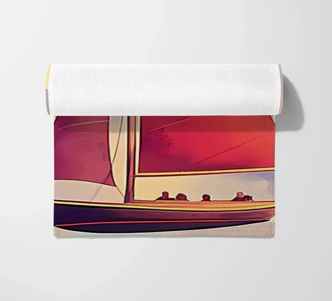 Sailboat in the Clouds beach towel by Bartosz Powalka