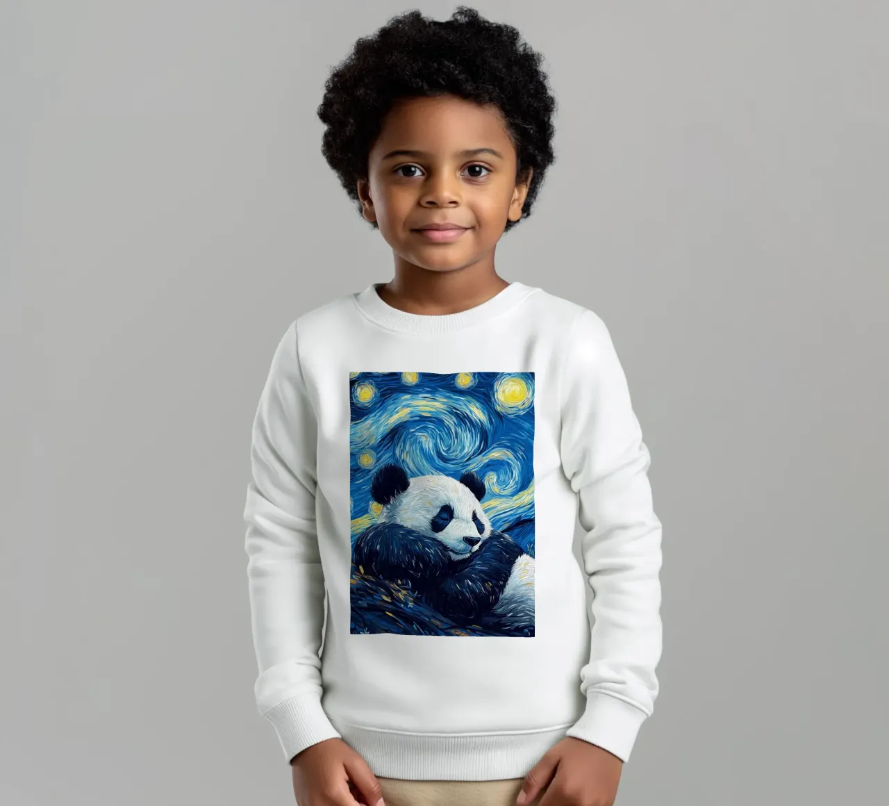 Panda Notte stellata felpa bambino da Adrian Patel