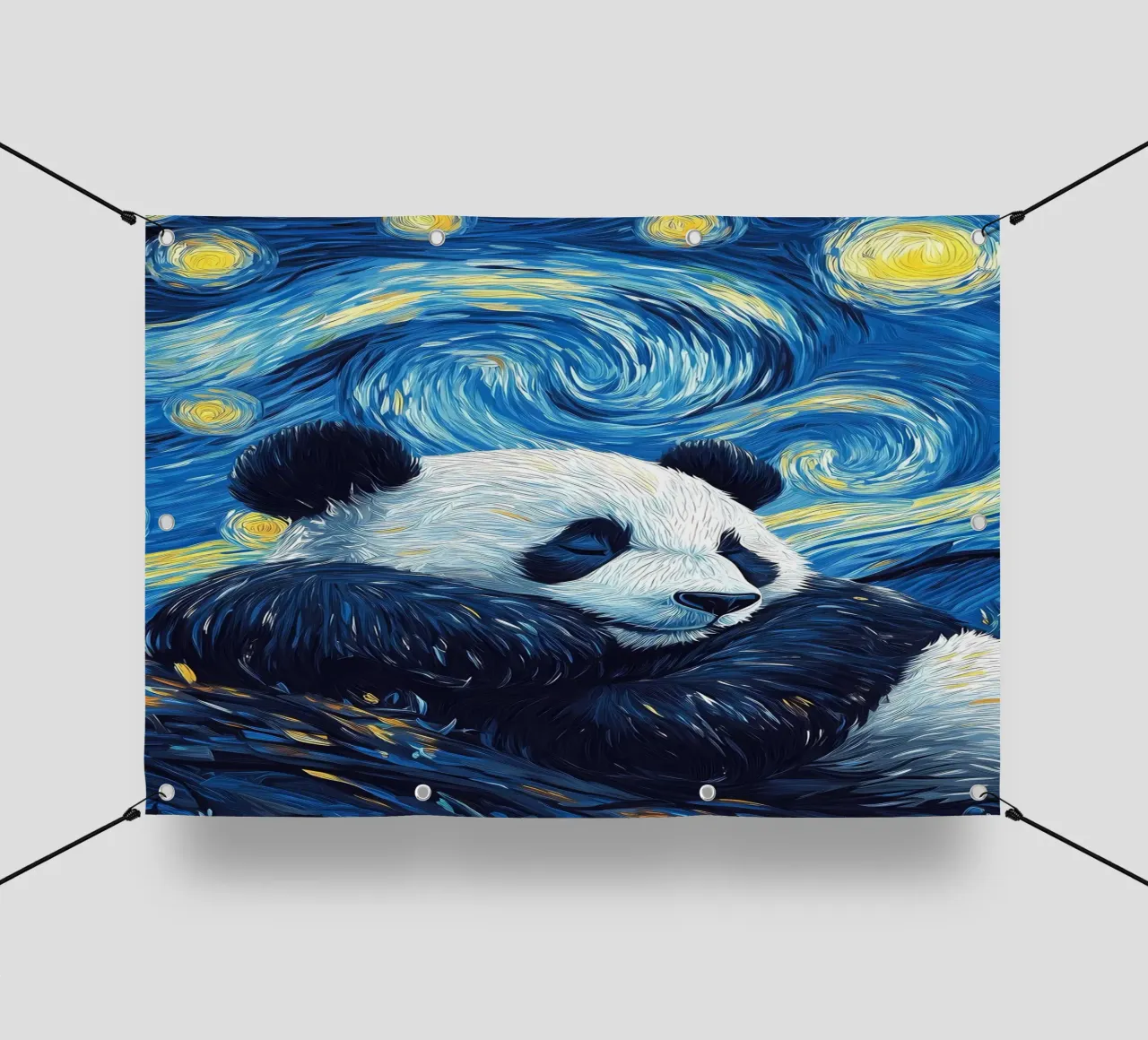 Panda Notte stellata telo in pvc da Adrian Patel