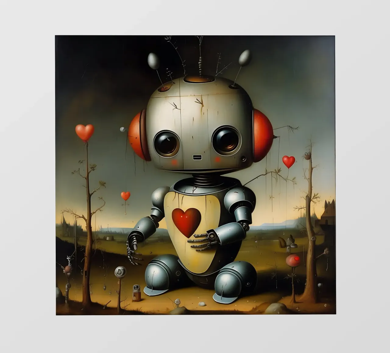 Robot con un cuore_1 pellicola backlit da Pink- und LoveArt by LK