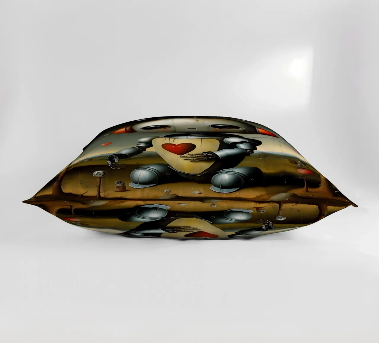 Robot con un cuore_1 cuscino da Pink- und LoveArt by LK