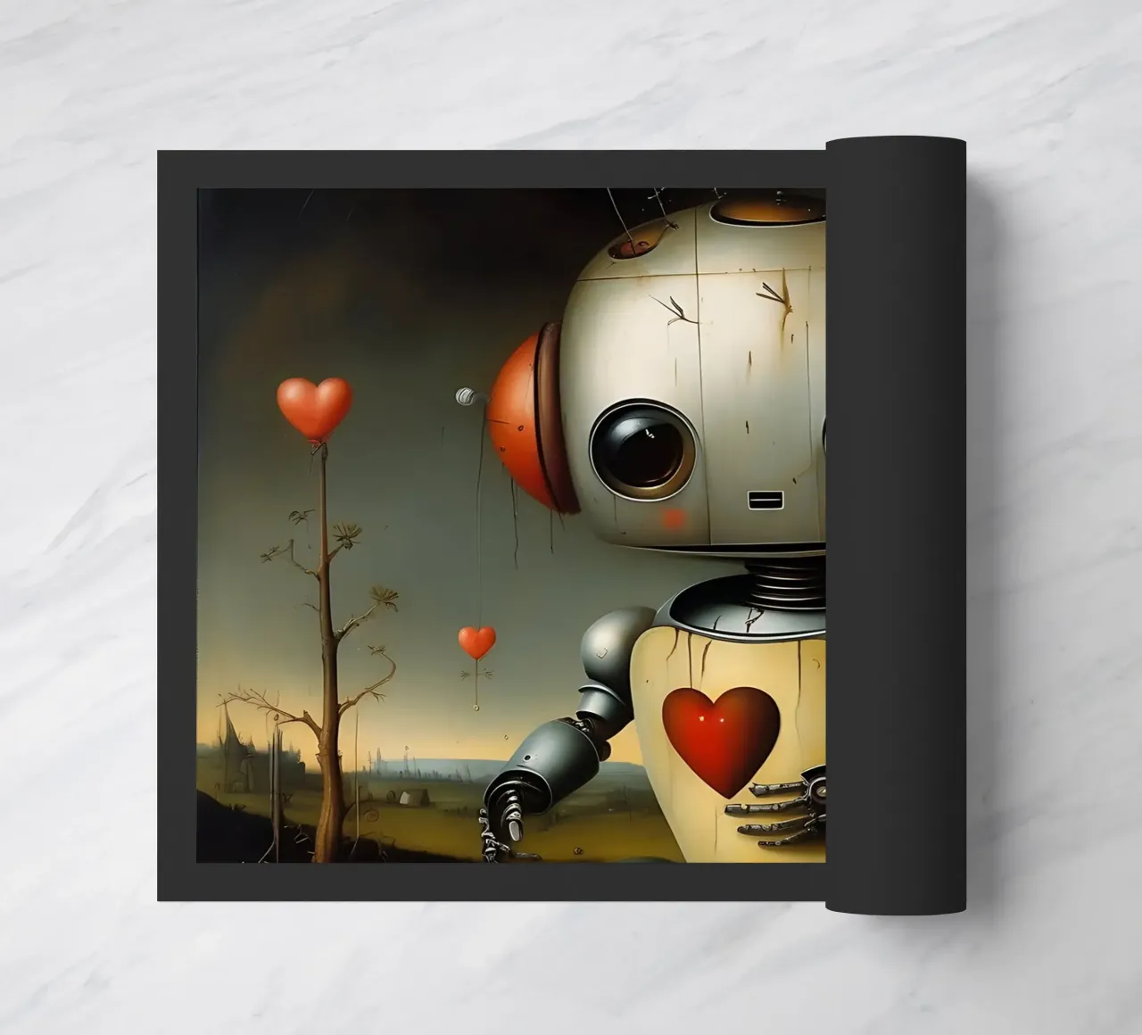 Robot con un cuore_1 zerbino da Pink- und LoveArt by LK