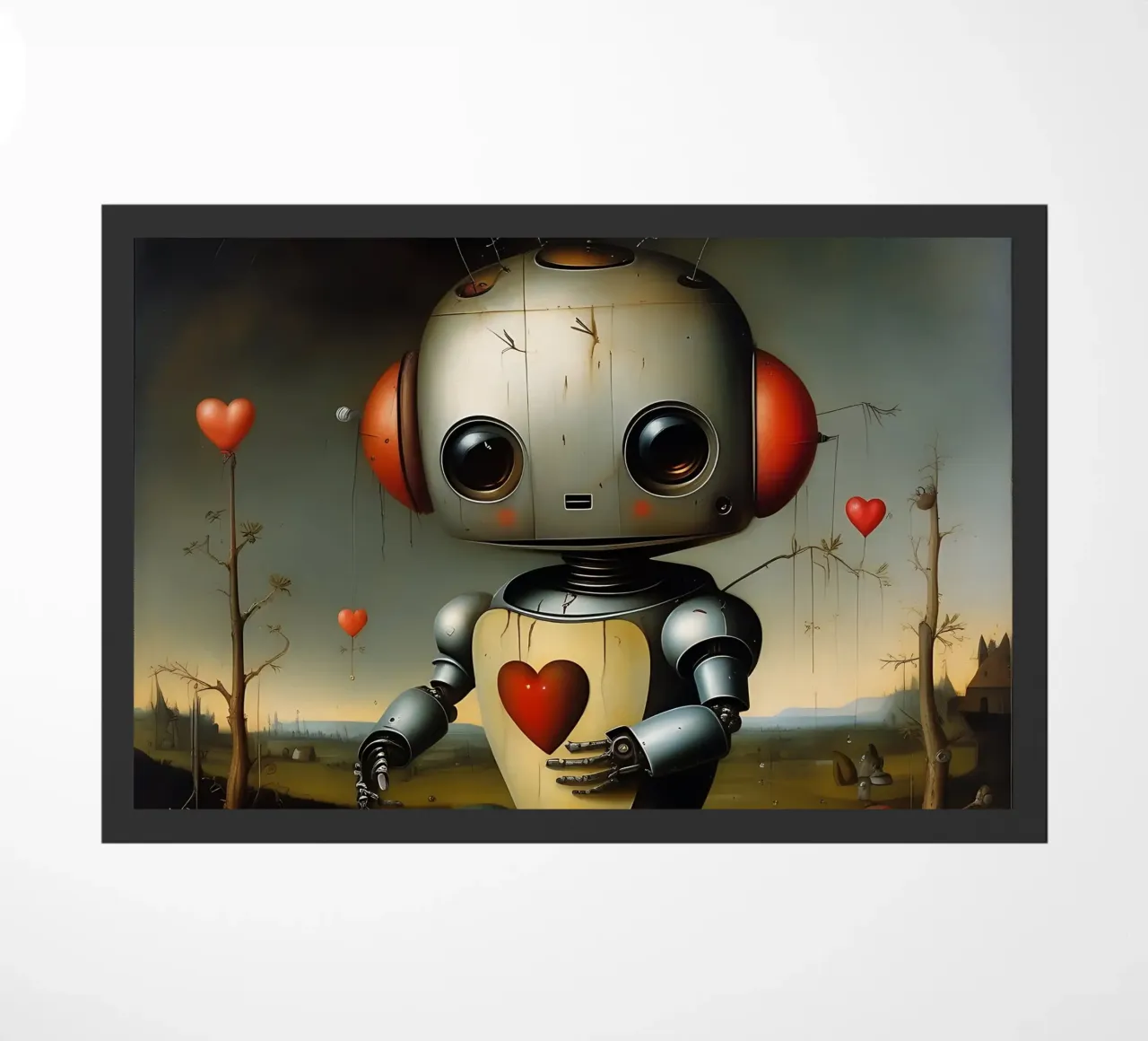 Robot con un cuore_1 zerbino da Pink- und LoveArt by LK