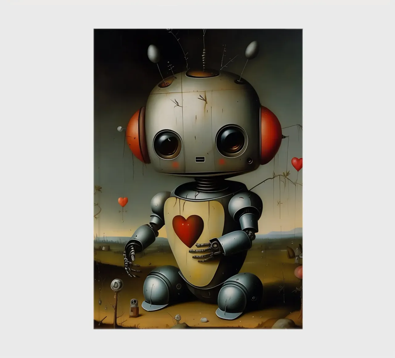 Robots with a heart_1 notebook by Pink- und LoveArt by LK