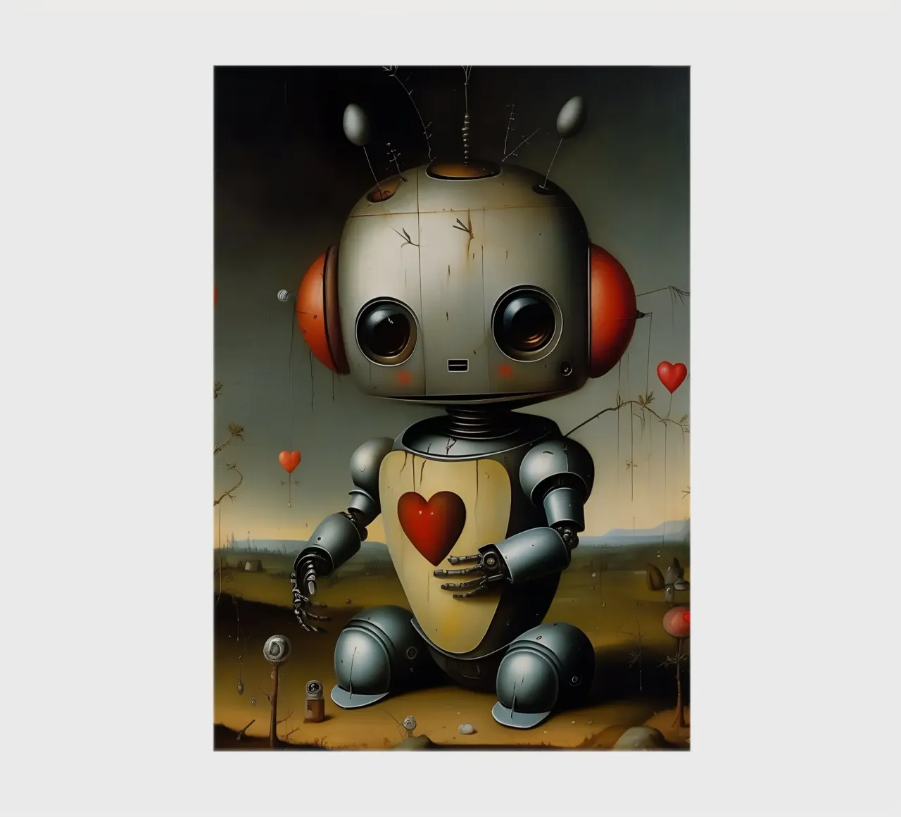 Robots with a heart_1 notebook by Pink- und LoveArt by LK