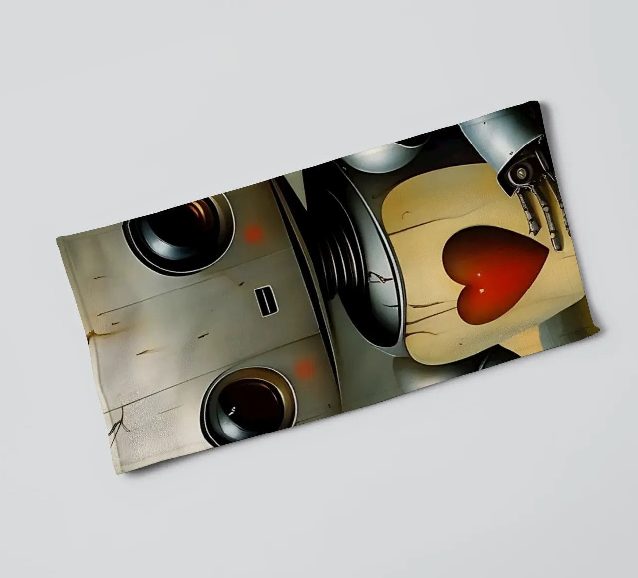 Robots with a heart_1 towel by Pink- und LoveArt by LK