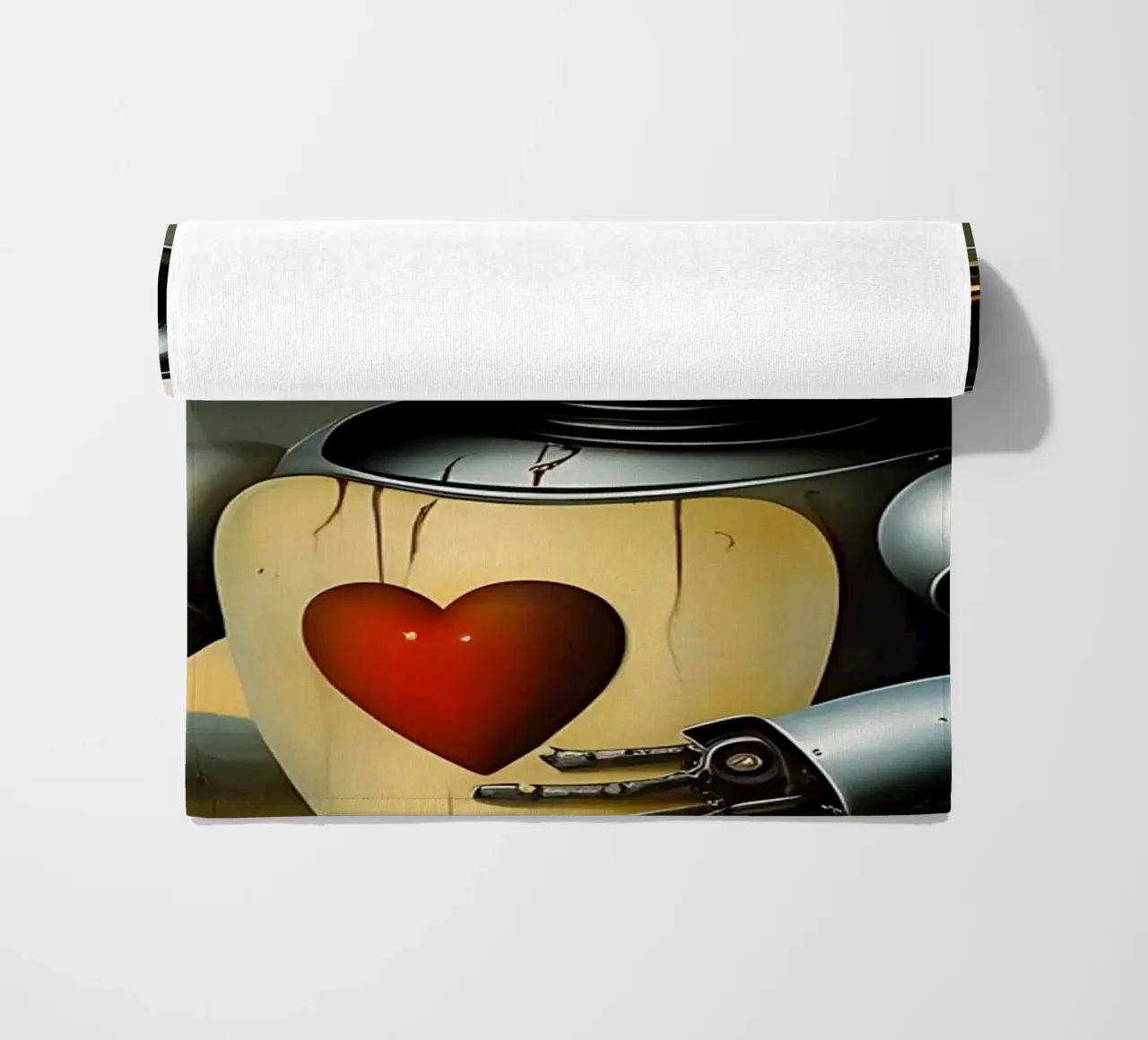 Robot con un cuore_1 telo mare da Pink- und LoveArt by LK