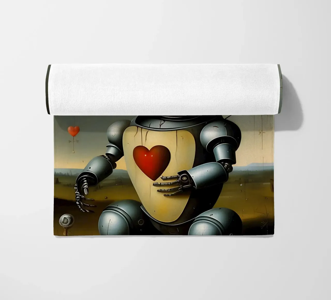 Robot con un cuore_1 telo mare da Pink- und LoveArt by LK