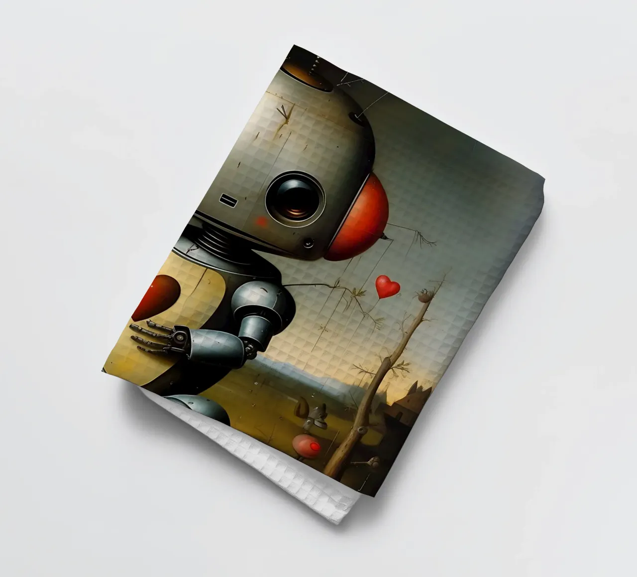 Robot con un cuore_1 canovaccio da cucina da Pink- und LoveArt by LK