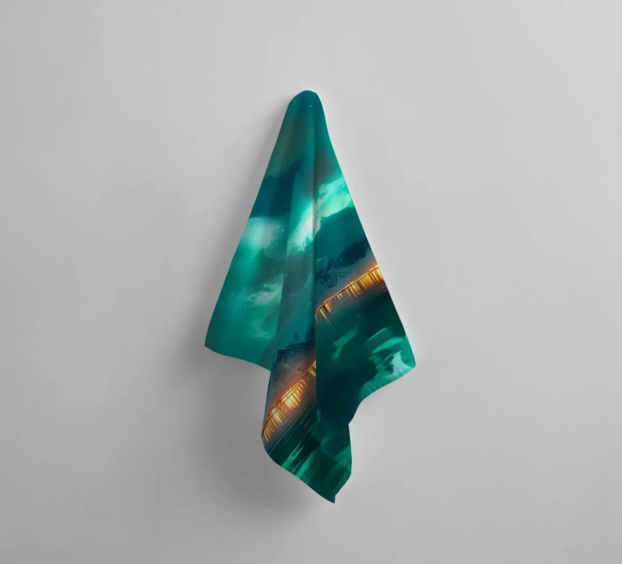Aurora Borealis Mountains towel by Matthew Katz