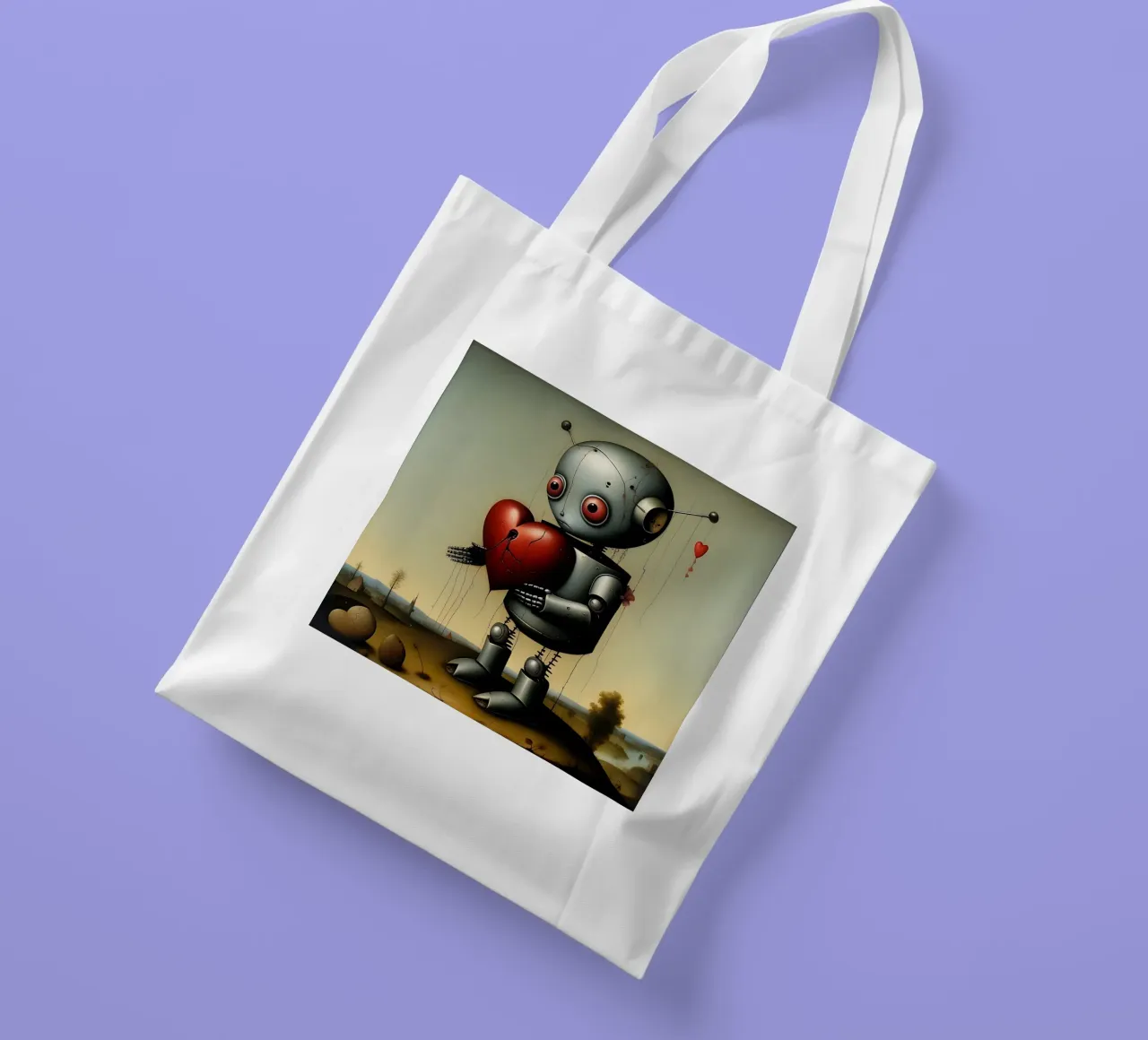 Robots con corazón_2 tote bag de Pink- und LoveArt by LK