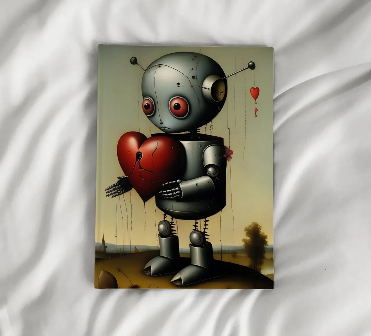 Robot avec un cœur_2 carnet de notes de Pink- und LoveArt by LK
