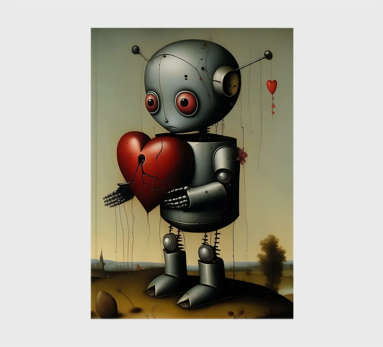 Robot avec un cœur_2 carnet de notes de Pink- und LoveArt by LK