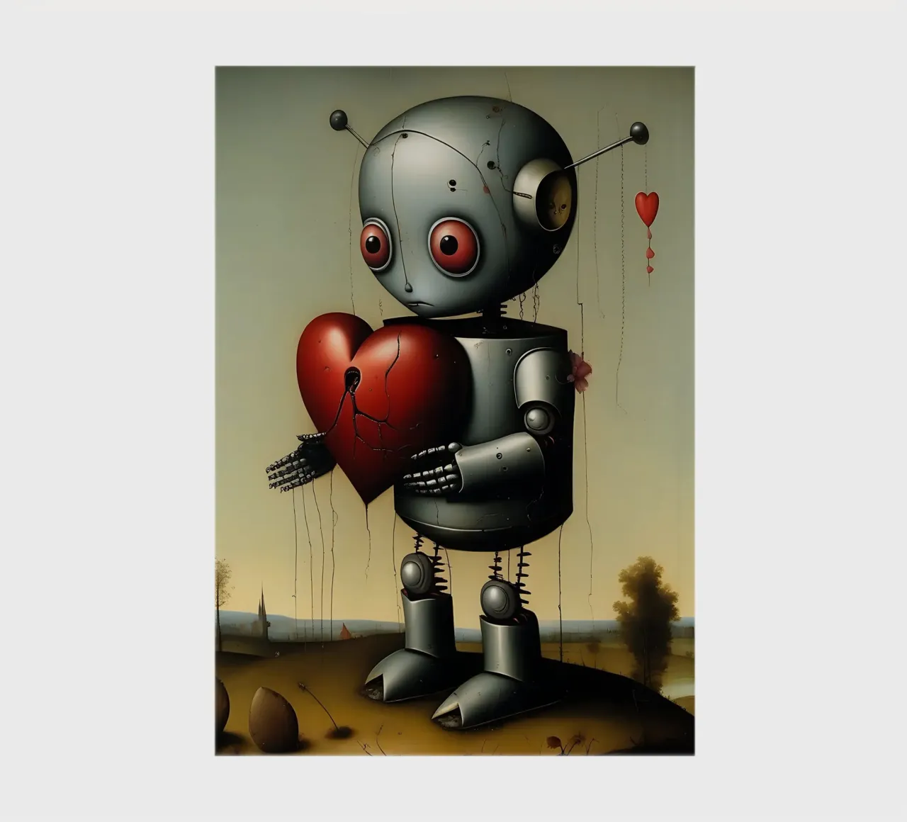 Robot avec un cœur_2 carnet de notes de Pink- und LoveArt by LK