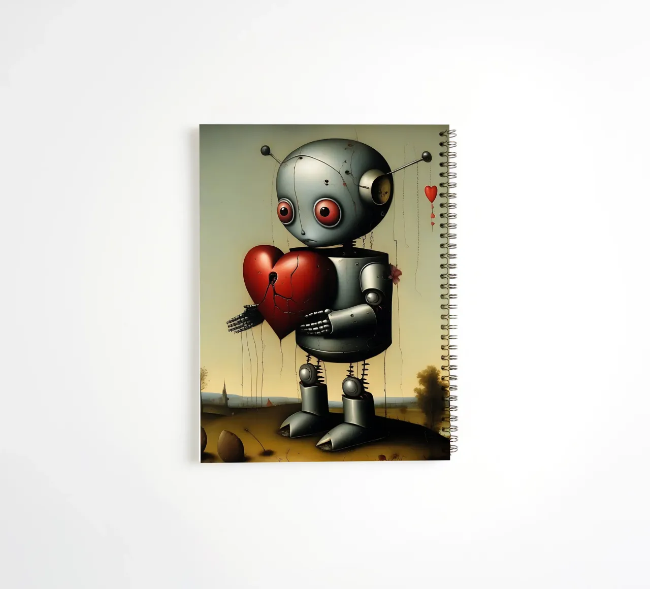 Roboter mit Herz_2 Ringbuch von Pink- und LoveArt by LK