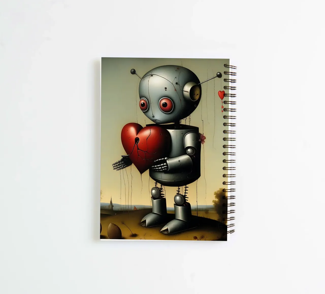 Roboter mit Herz_2 Ringbuch von Pink- und LoveArt by LK