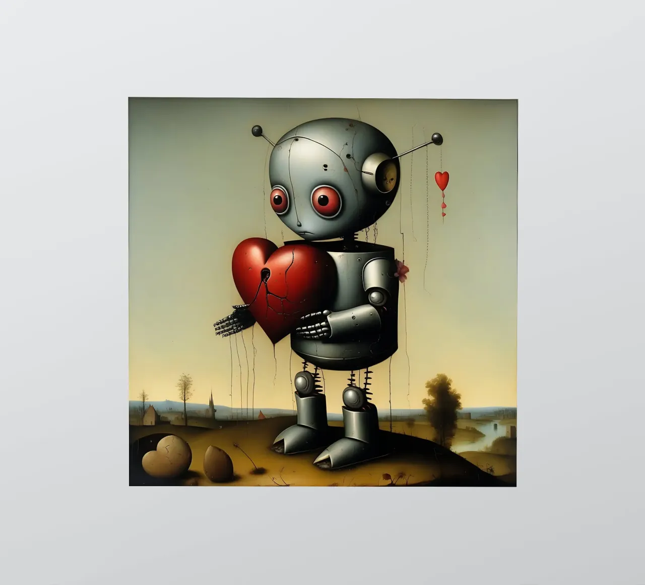 Robot con un cuore_2 adesivo da Pink- und LoveArt by LK