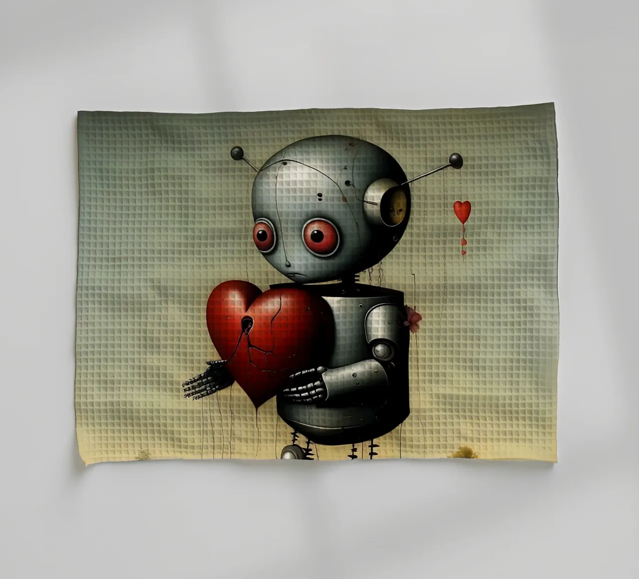 Robot con un cuore_2 canovaccio da cucina da Pink- und LoveArt by LK