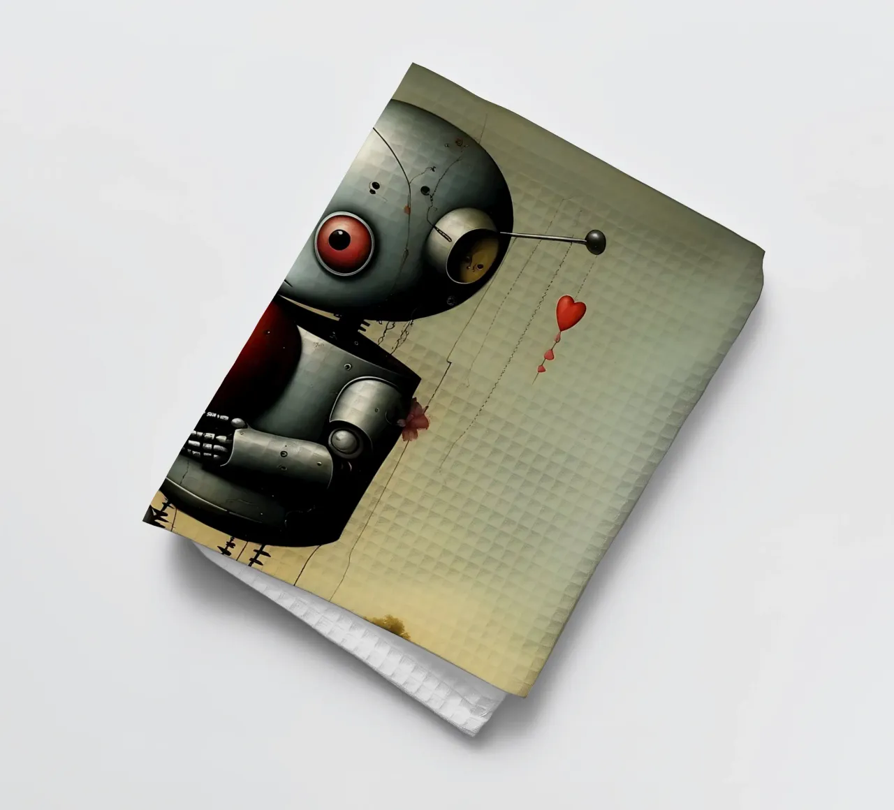 Robot con un cuore_2 canovaccio da cucina da Pink- und LoveArt by LK