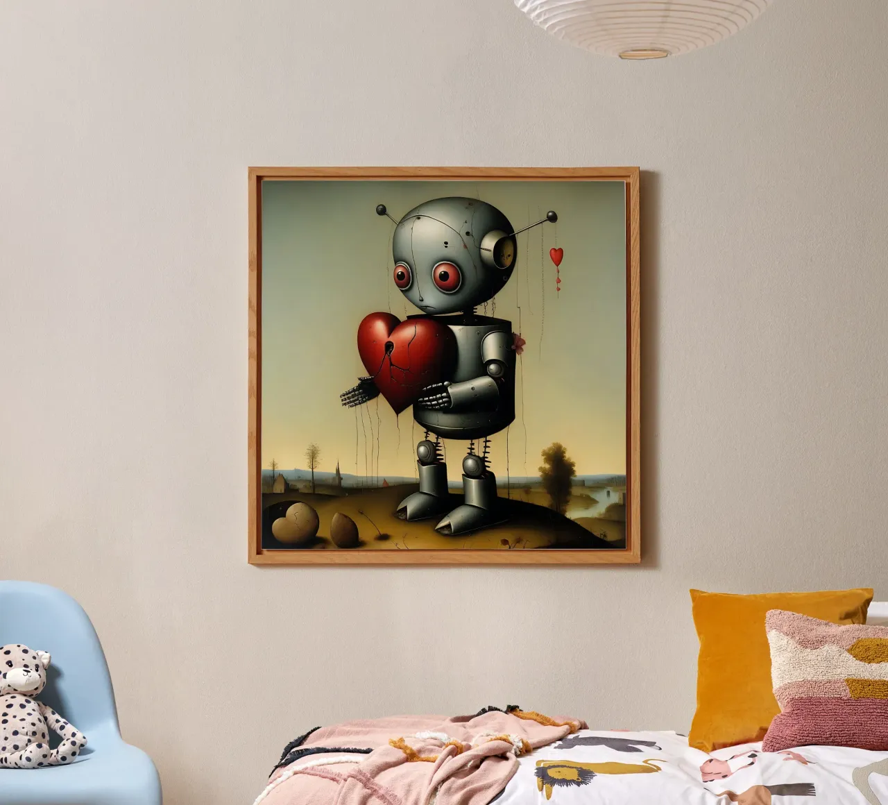 Robot con un cuore_2 alluminio dibond da Pink- und LoveArt by LK