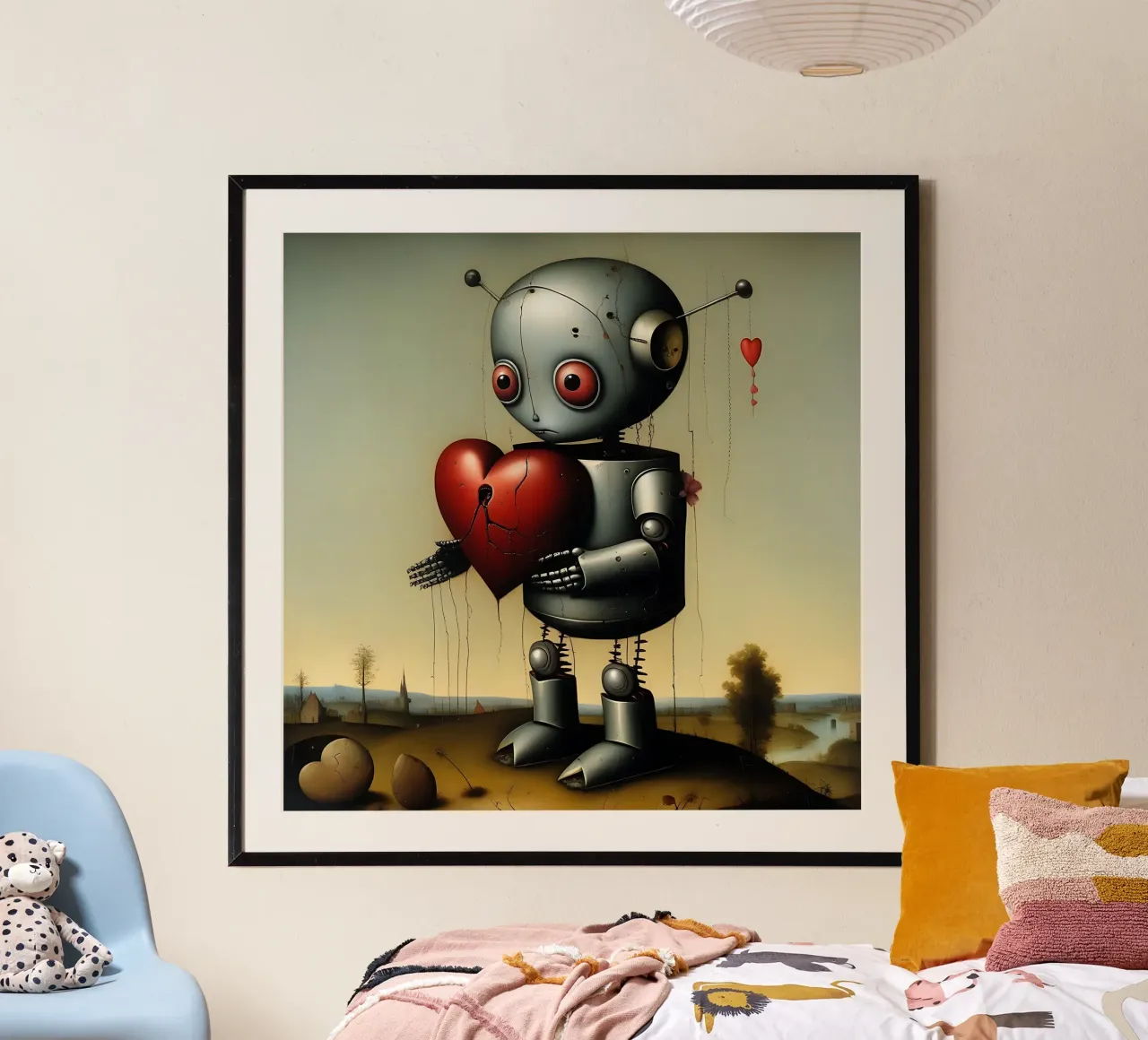 Robot con un cuore_2 carta hahnemühle da Pink- und LoveArt by LK