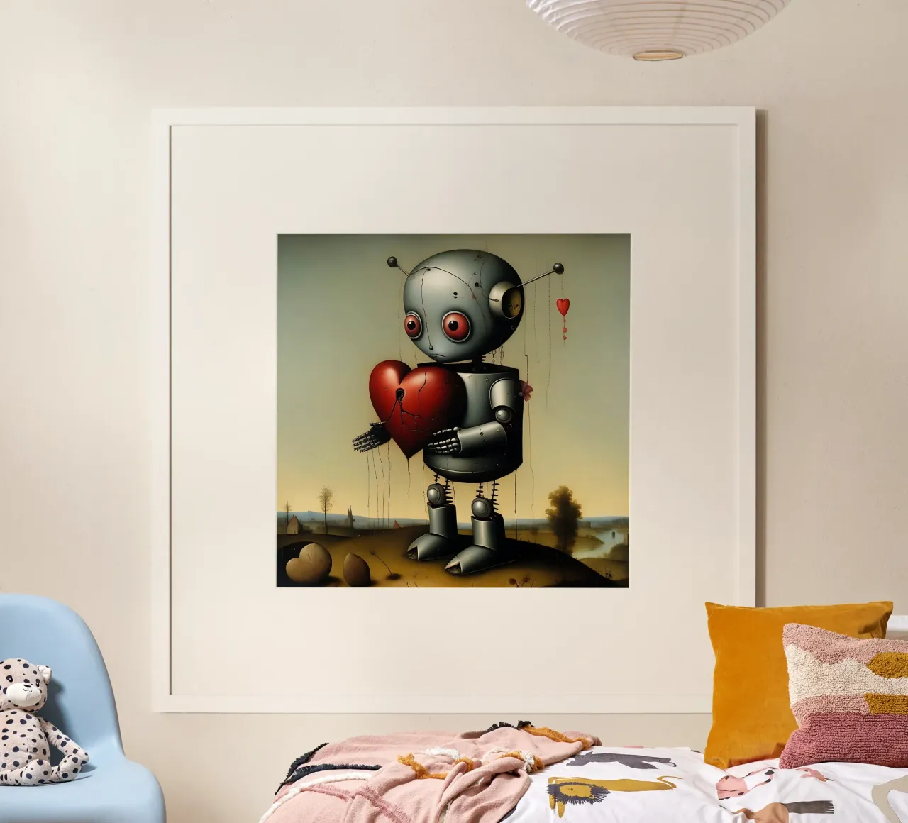 Robot con un cuore_2 carta hahnemühle da Pink- und LoveArt by LK