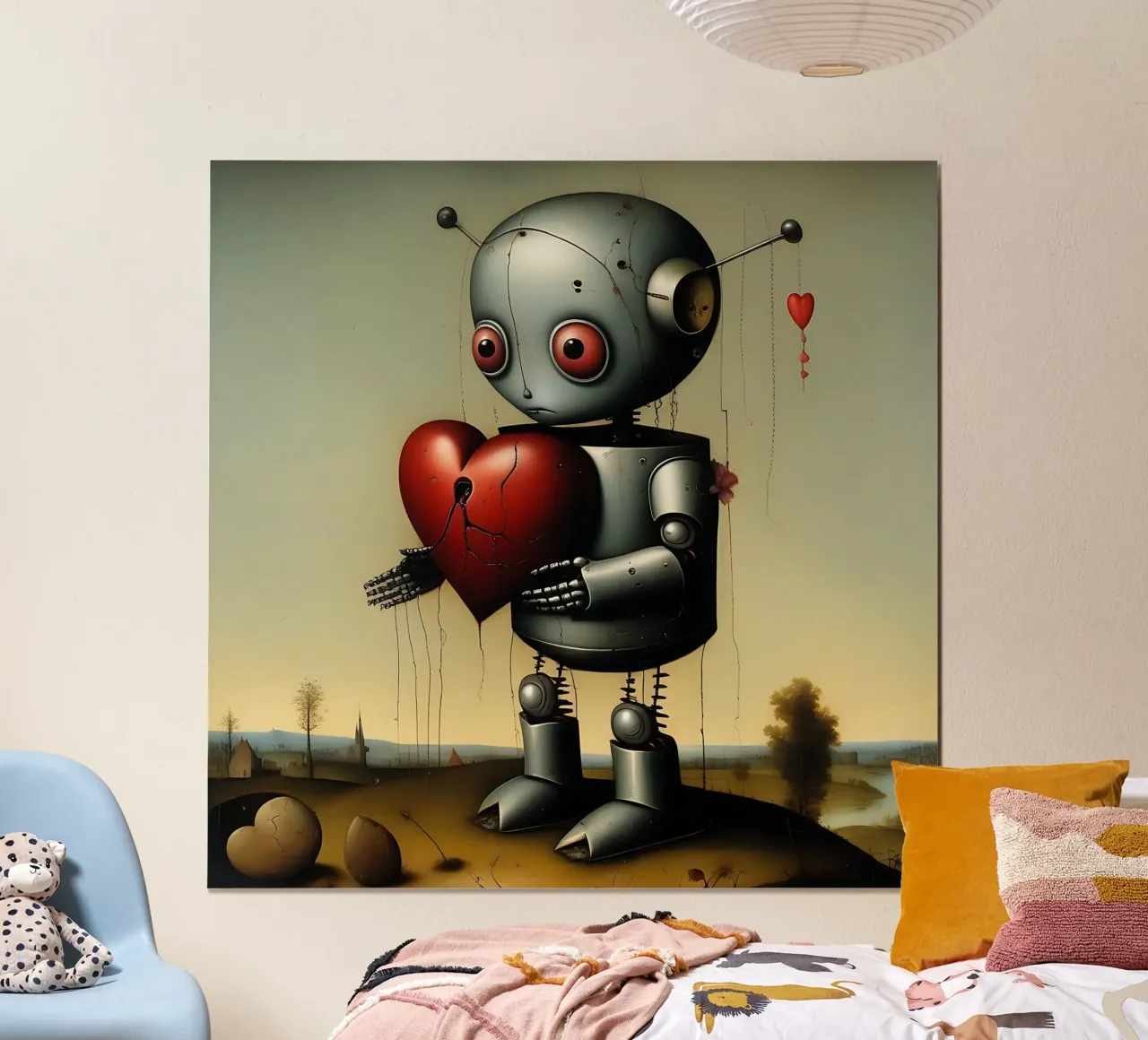 Robot con un cuore_2 carta hahnemühle da Pink- und LoveArt by LK