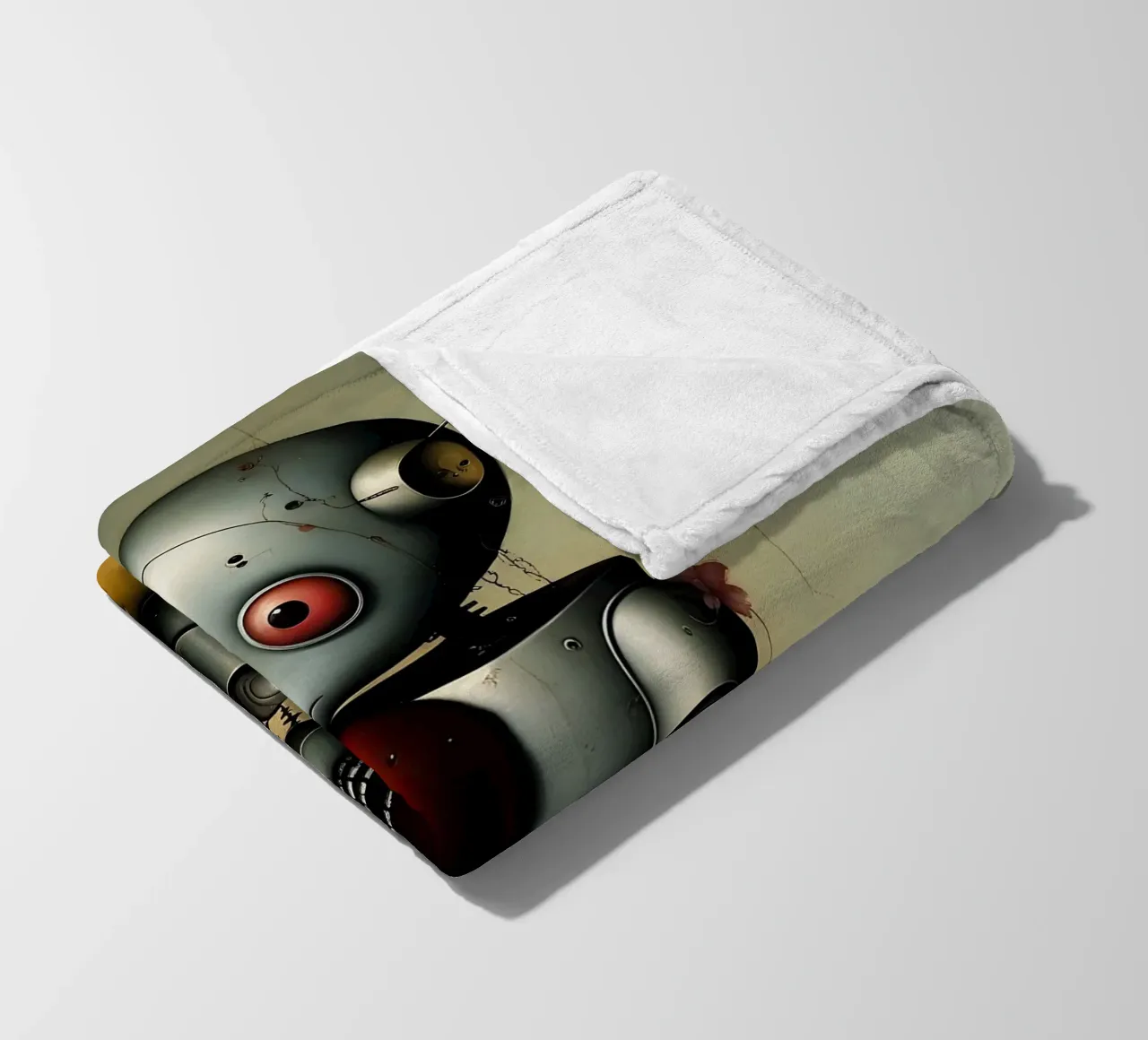 Robots with a heart_2 fleece blanket by Pink- und LoveArt by LK