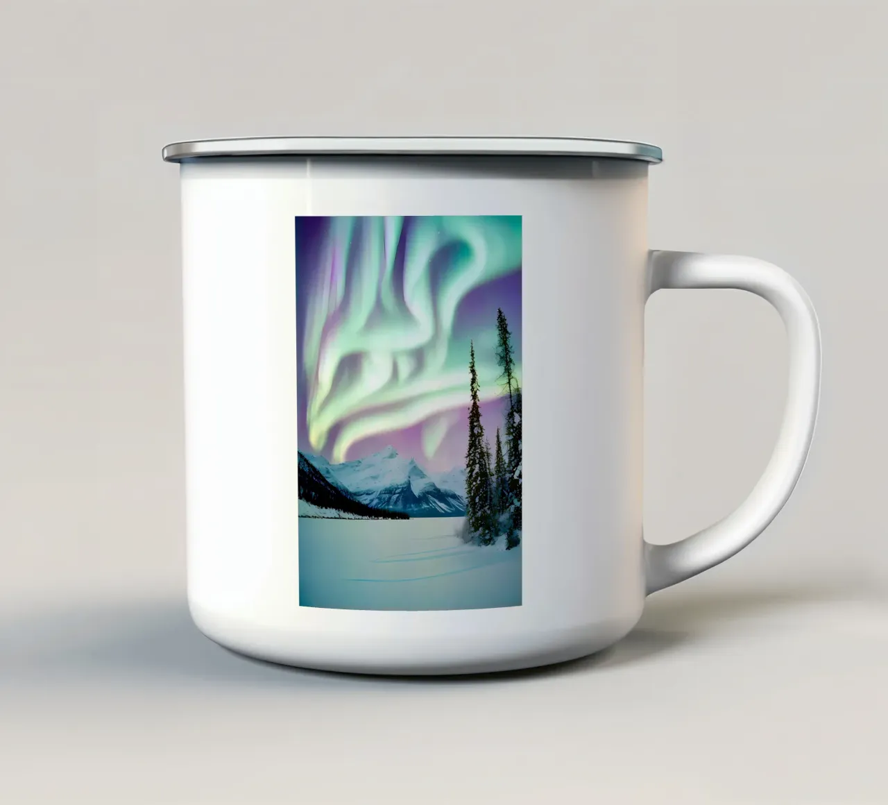 L'aurora boreale invernale tazza in smalto da Matthew Katz