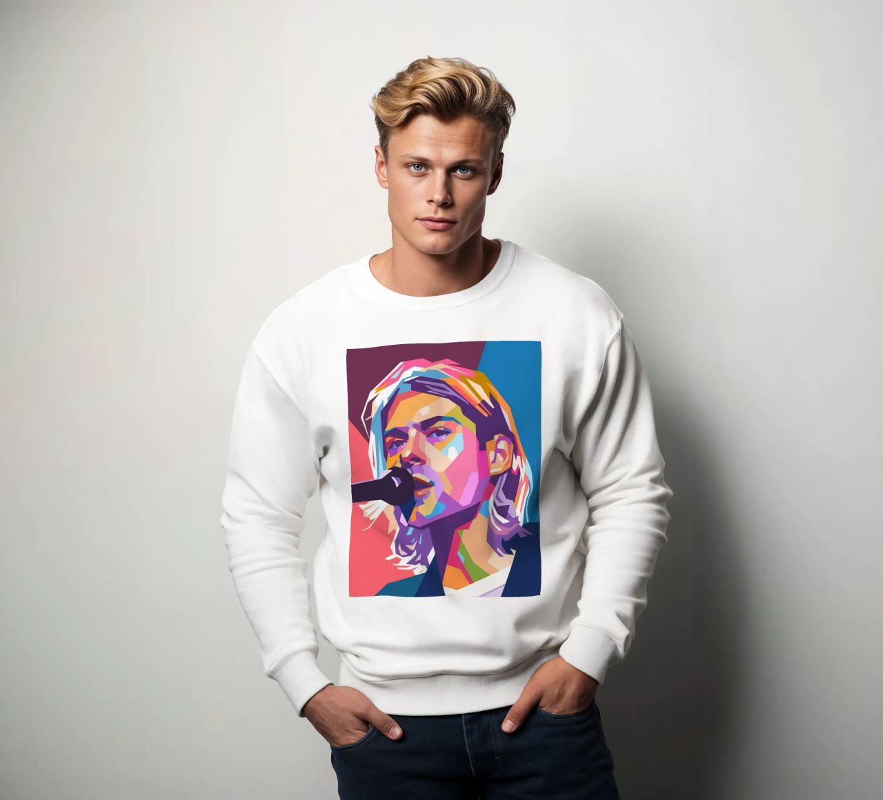 Kurt Cobain Nirvana pop art felpa da Hantamrata