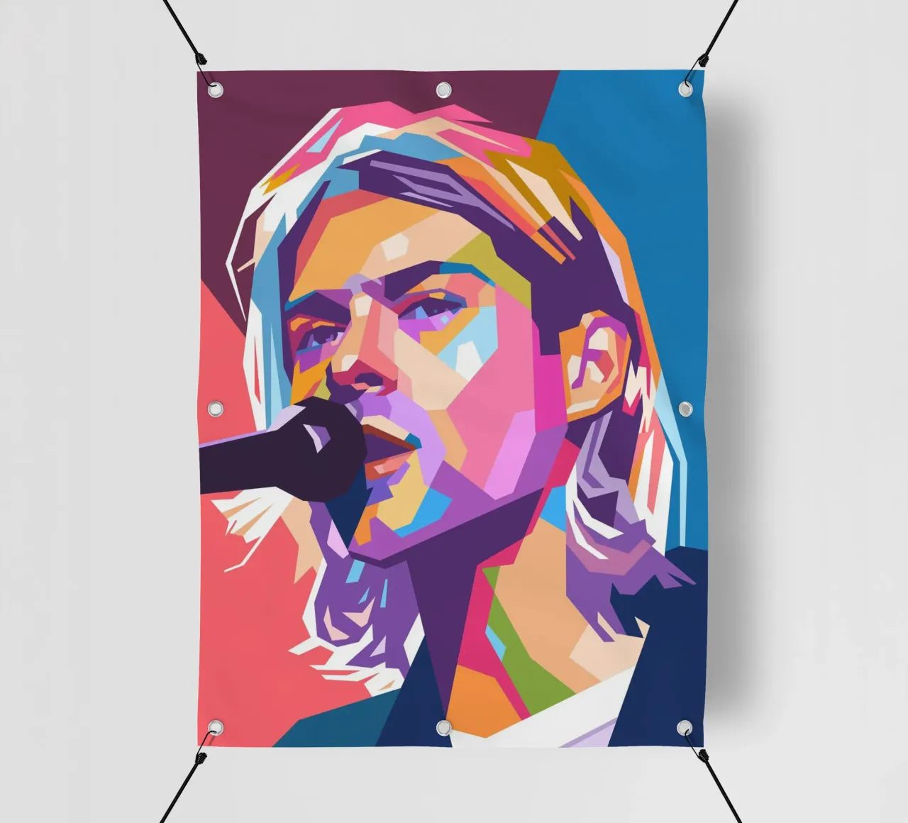 Kurt Cobain Nirvana pop art telo in pvc da Hantamrata