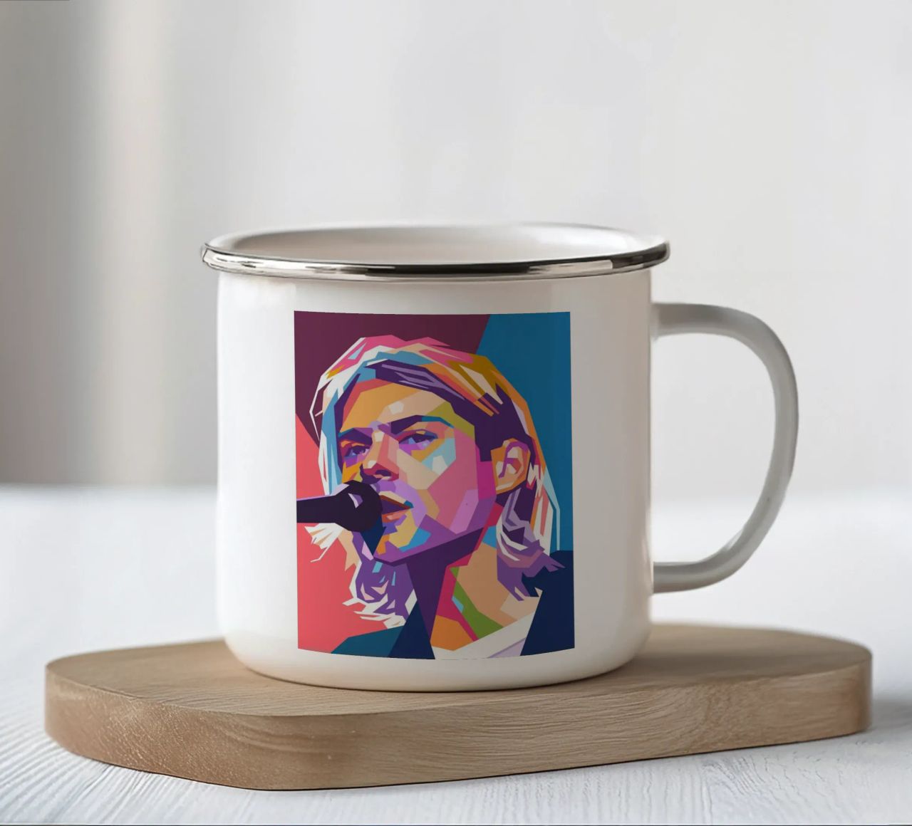 Kurt Cobain Nirvana pop art tazza in smalto da Hantamrata
