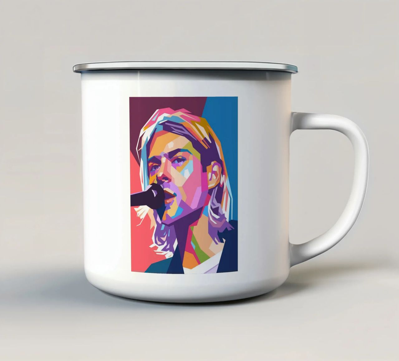 Kurt Cobain Nirvana pop art tazza in smalto da Hantamrata