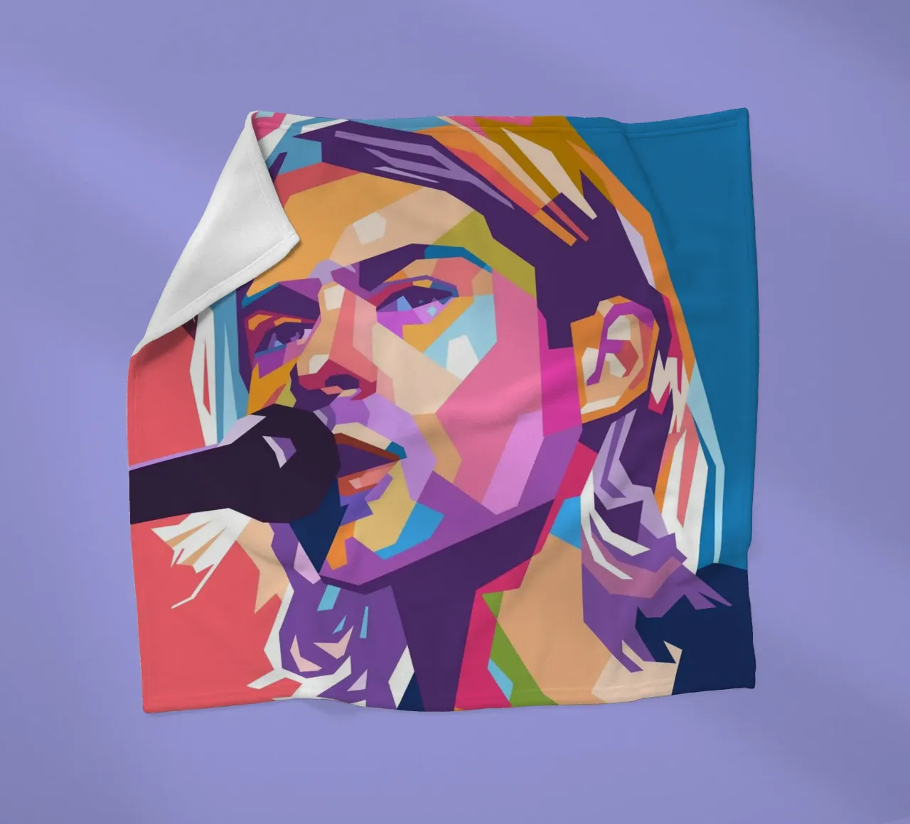 Kurt Cobain Nirvana pop art coperta in pile da Hantamrata