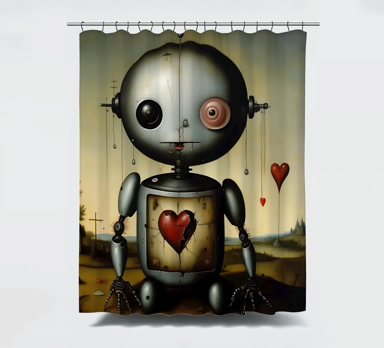 Robot con un cuore_3 tenda da doccia da Pink- und LoveArt by LK