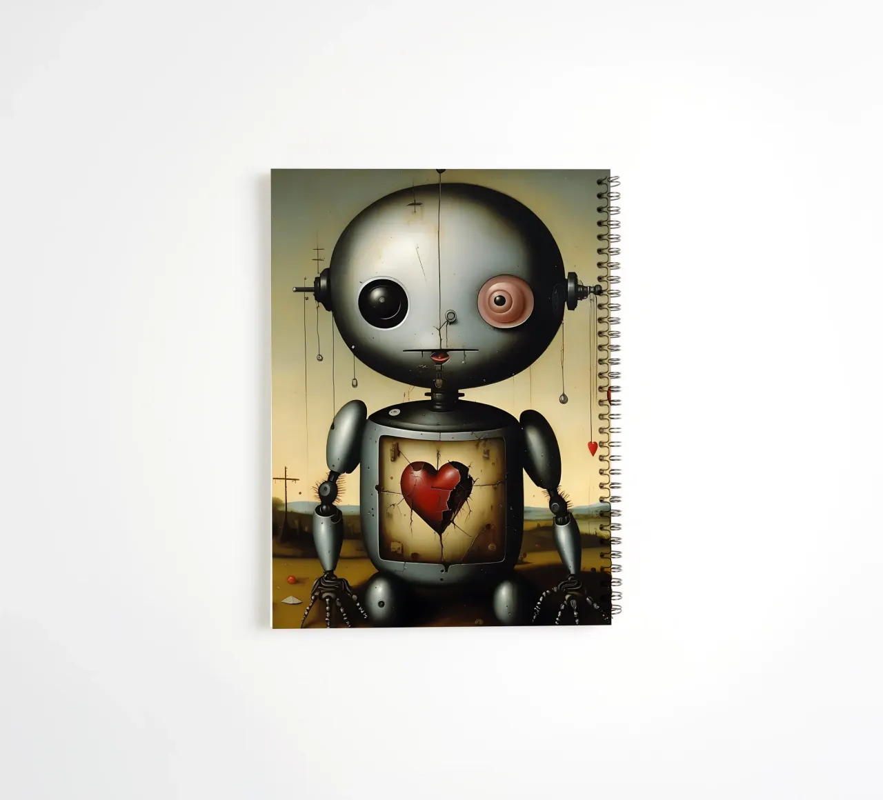 Robots with a heart_3 spiral notebook by Pink- und LoveArt by LK