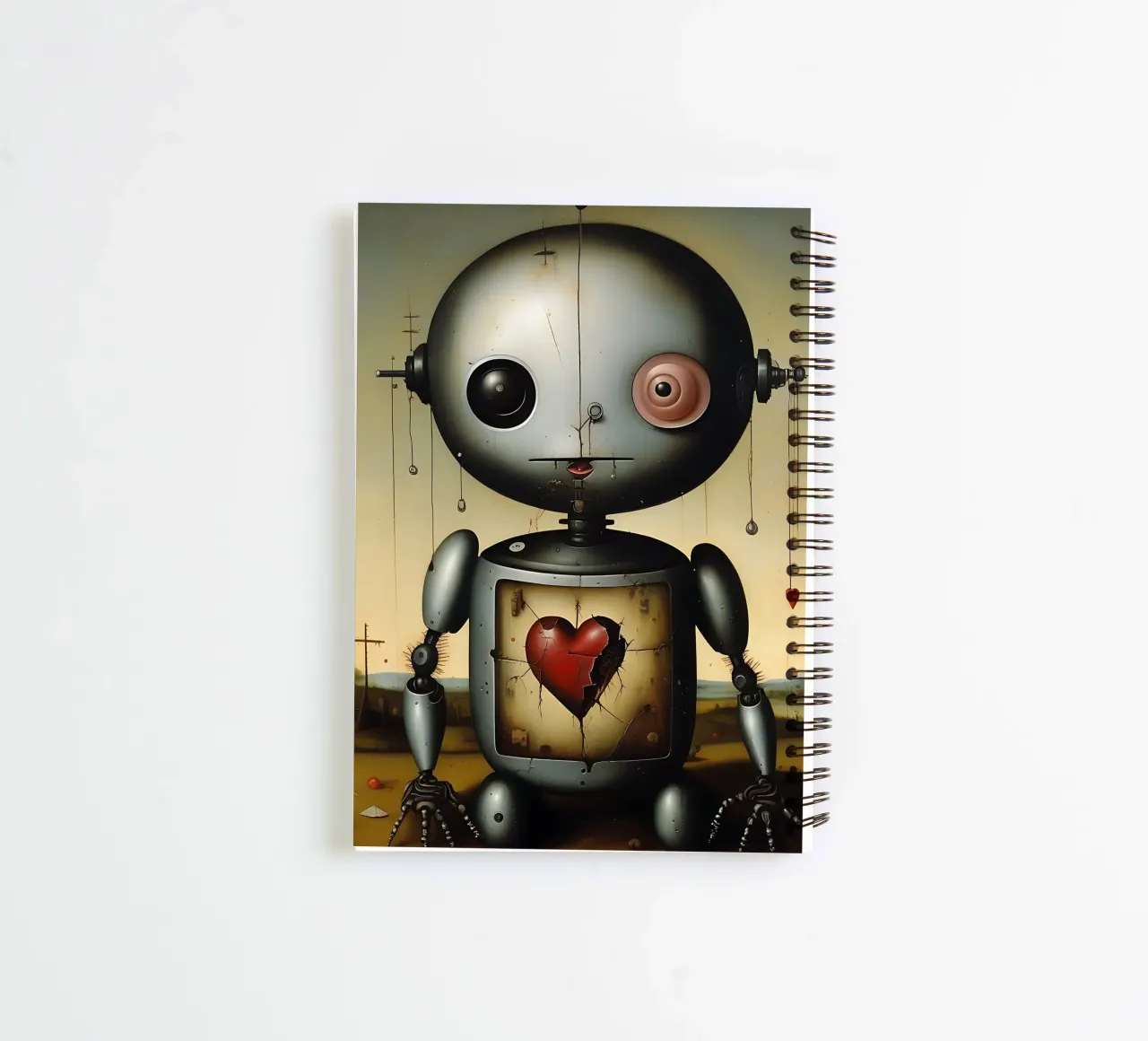 Robots with a heart_3 spiral notebook by Pink- und LoveArt by LK