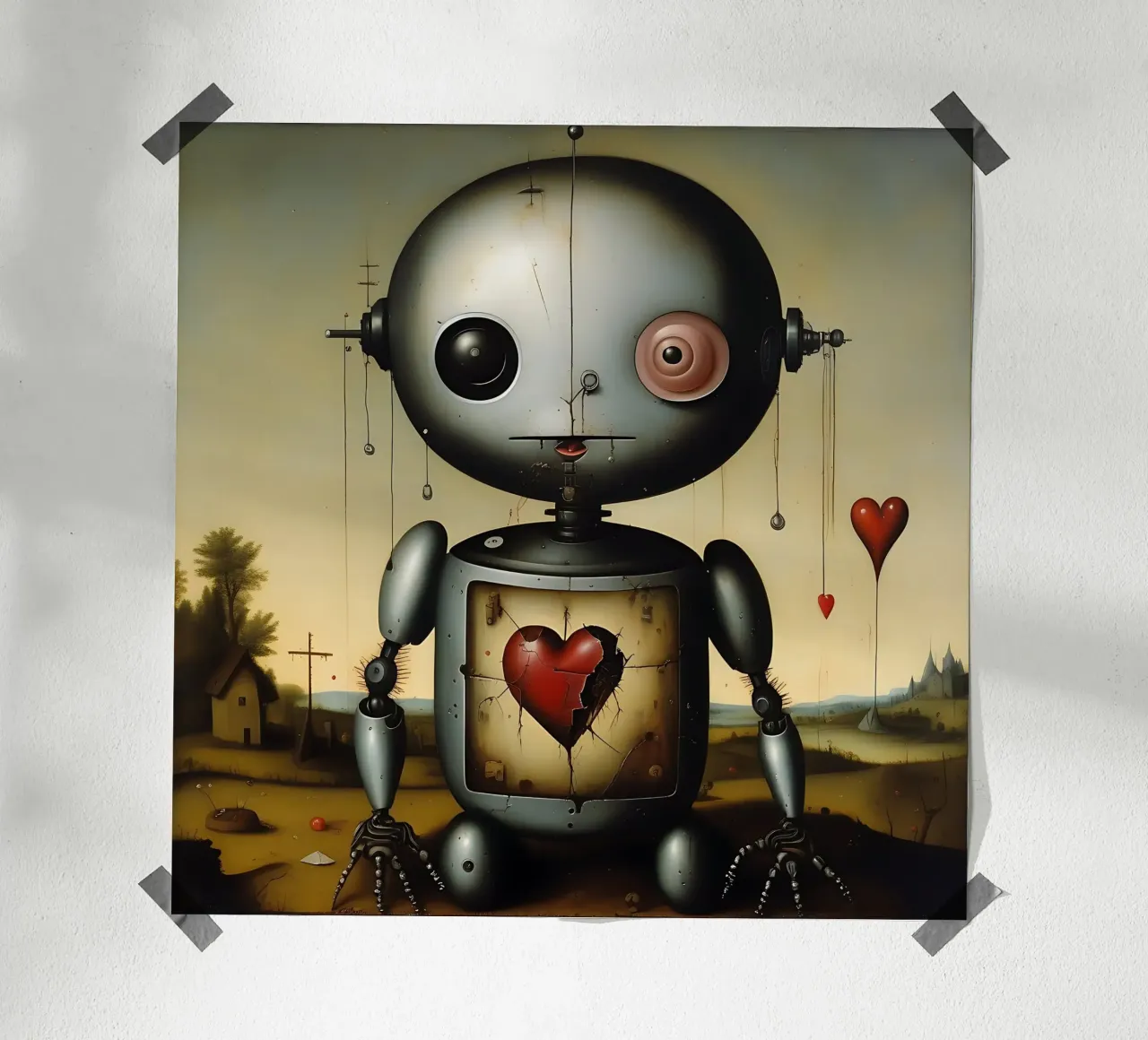 Robot con un cuore_3 carta hahnemühle da Pink- und LoveArt by LK